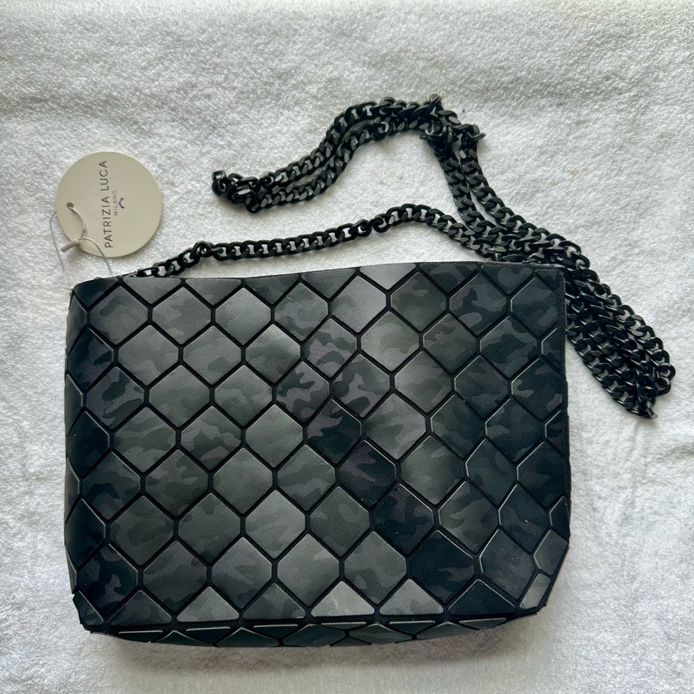 Patrizia Luca Black Geometric Crossbody Bag